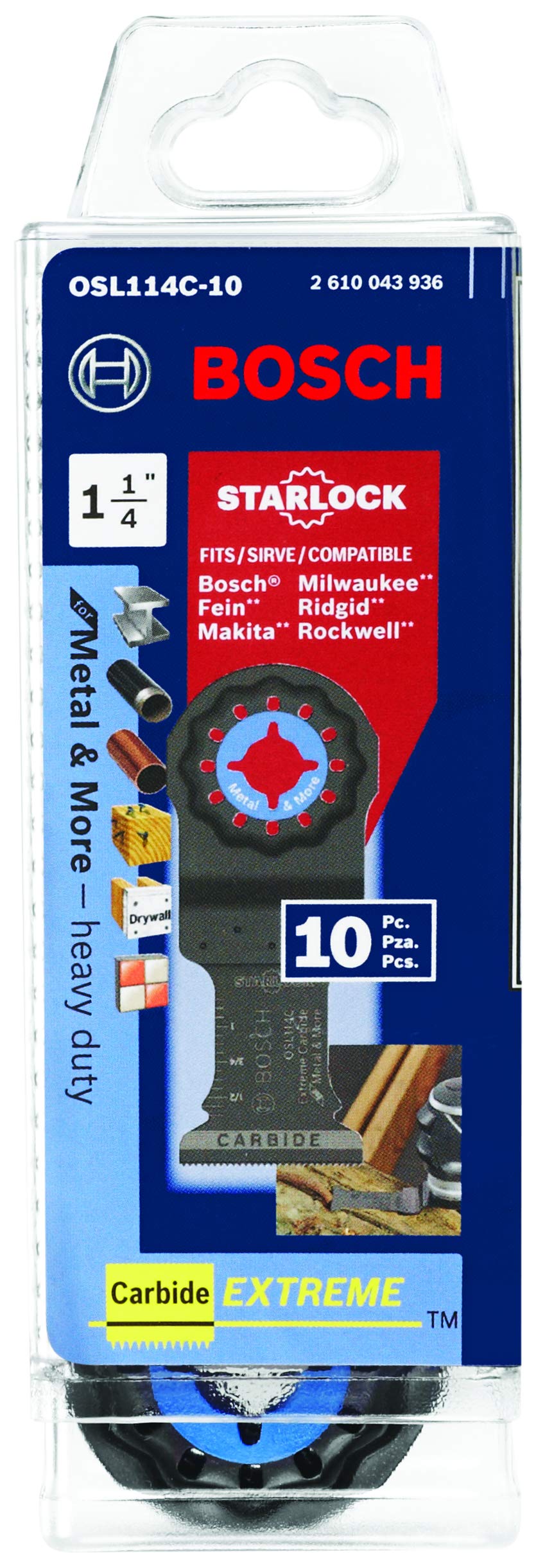 Foto 4 pulgar | Cuchillas Oscilantes Multiherramientas Bosch Osl114c-10, Paquete De 10 - Venta Internacional.