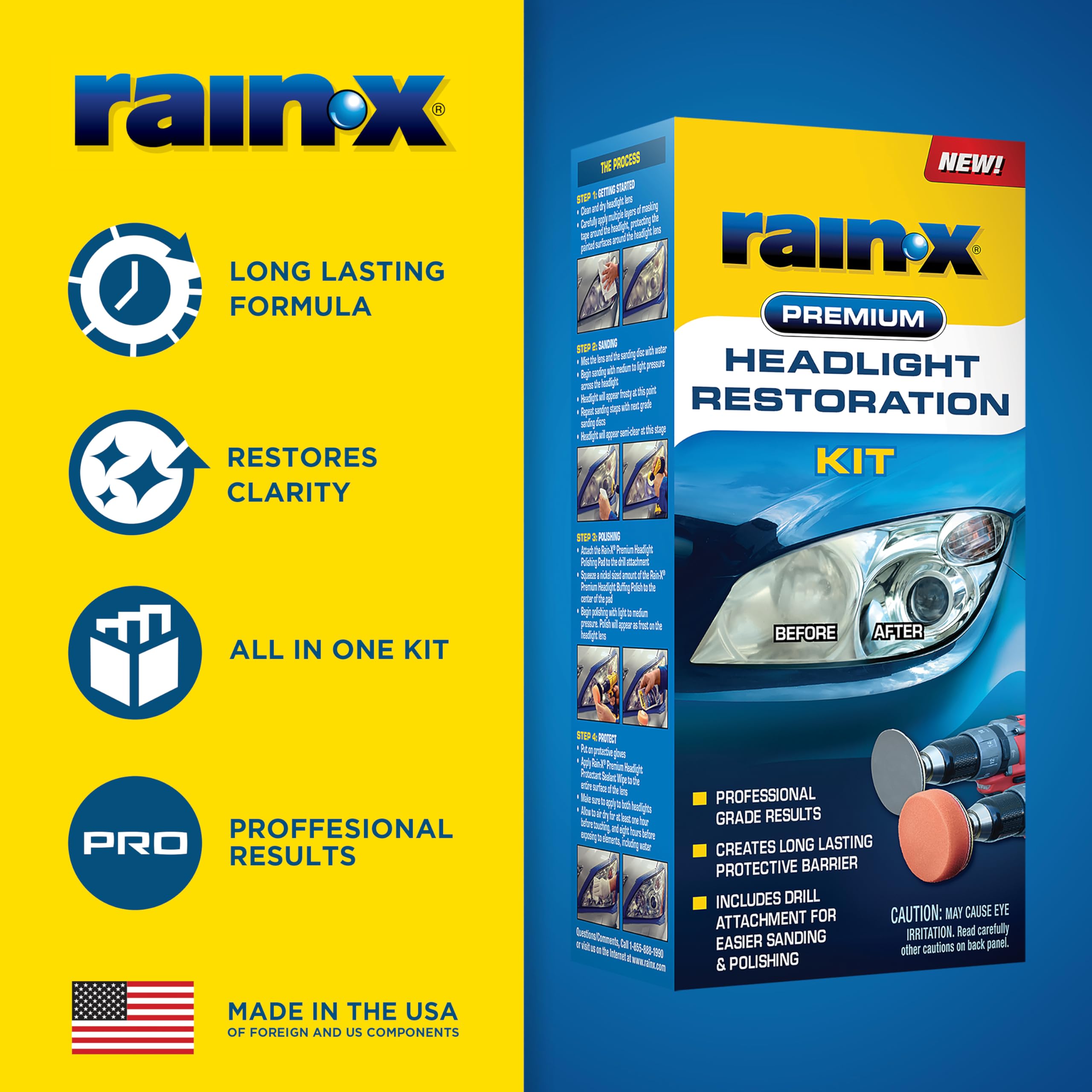Foto 2 | Kit De Restauración De Faros Delanteros Rain-x 610153 Para Lentes De Luz De Coche - Venta Internacional.