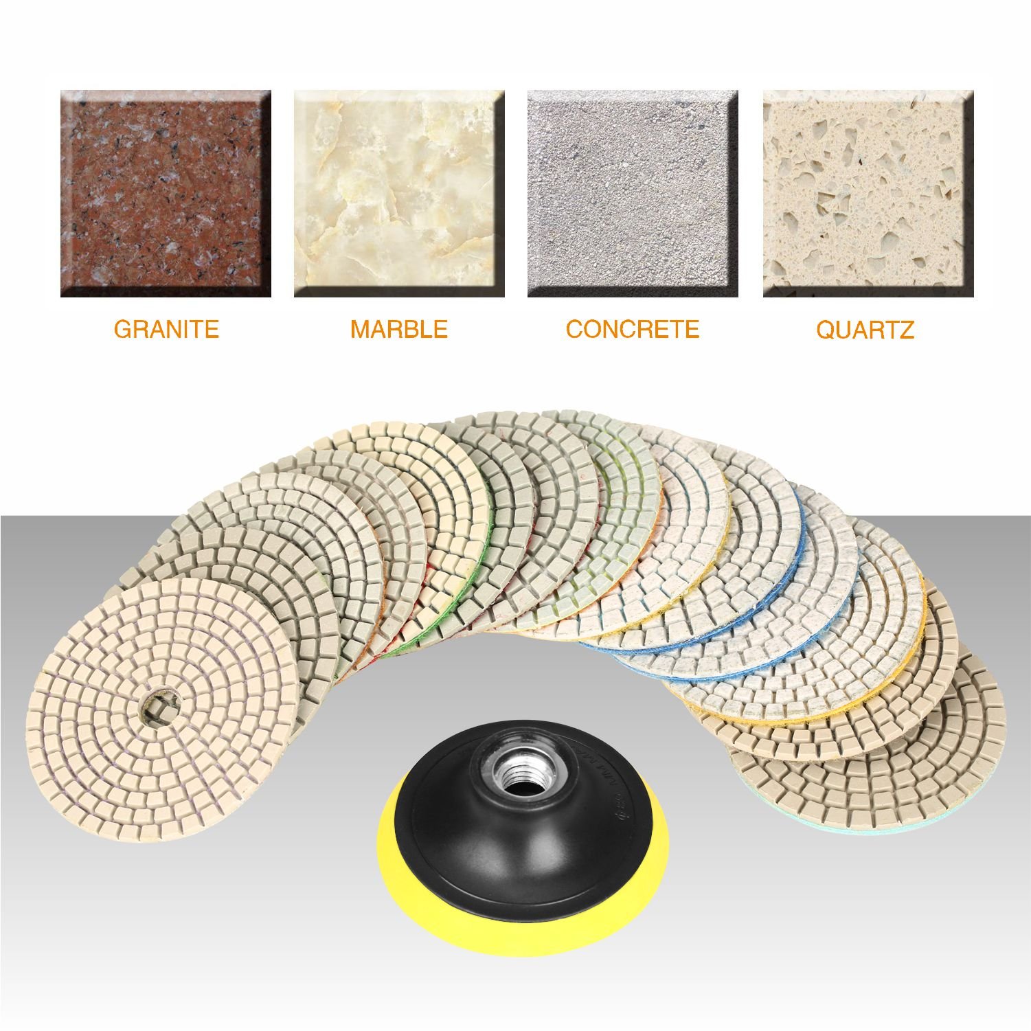 Foto 6 pulgar | Juego De Almohadillas De Pulido Diamond Wet Spta, 15 Piezas Para Amoladora De 4 Pulgadas - Venta Internacional.