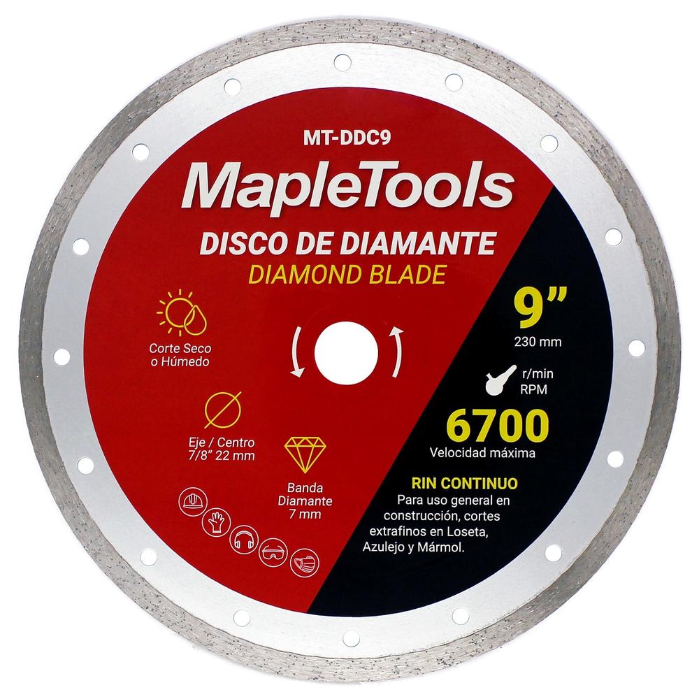 Foto 2 pulgar | Disco De Diamante Rin Continuo Acabado Fino 9'' Maple Tools