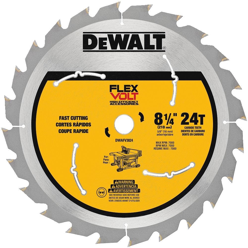 Foto 2 pulgar | Hoja De Sierra De Mesa Dewalt Dwafv3824 Flexvolt 24t 210 Mm - Venta Internacional.