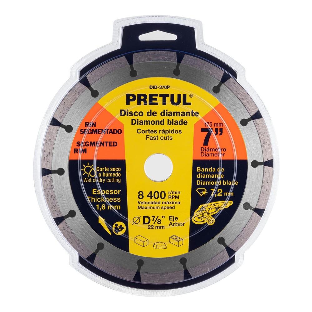 Disco Diamante Rin Segmentado 7'' Pretul Did-370p $366