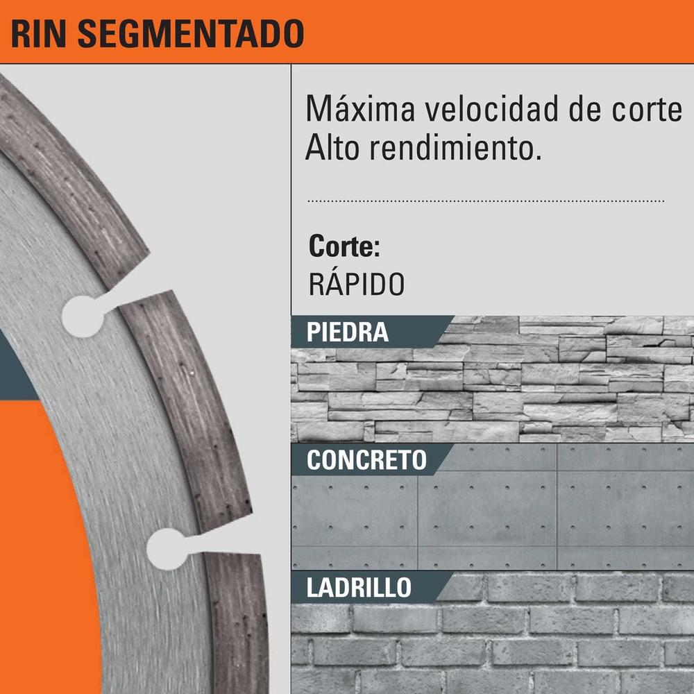 Foto 3 | Disco Diamante Rin Segmentado 7'' Pretul Did-370p