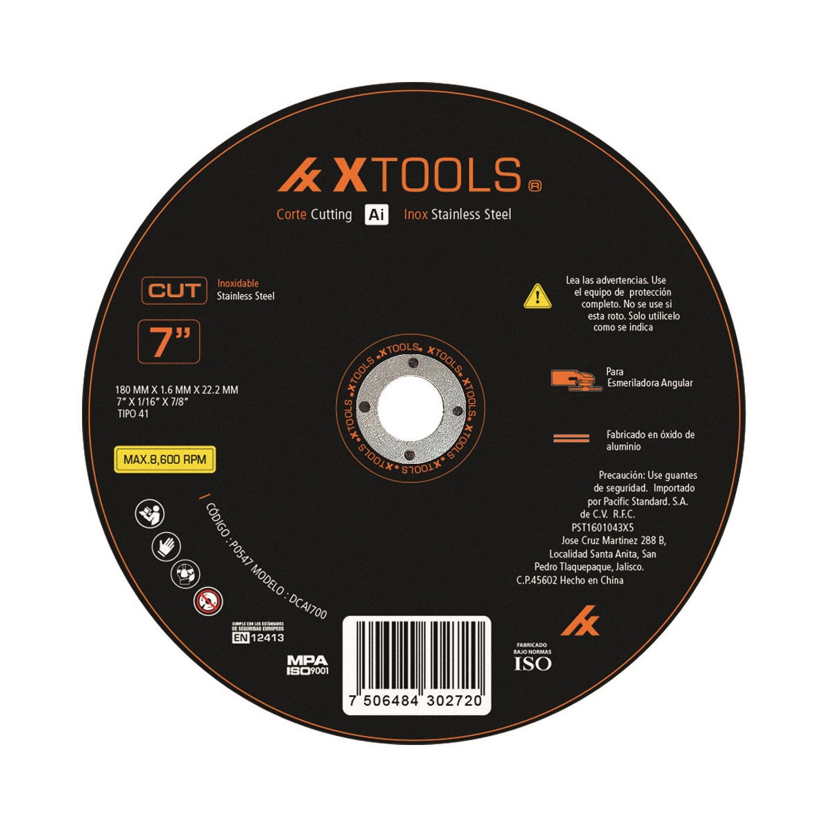 Foto 2 pulgar | Disco De Corte 7 Pulg P/metal Acero Inox Xtools 25pz Dcai700