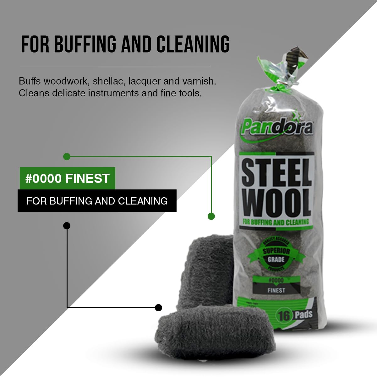 Foto 4 pulgar | Almohadillas De Limpieza Steel Wool Pandora #0000 Finest Grade 32 - Venta Internacional.