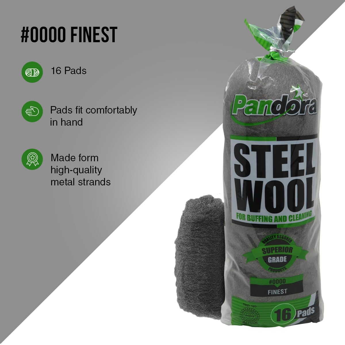 Foto 5 | Almohadillas De Limpieza Steel Wool Pandora #0000 Finest Grade 32 - Venta Internacional.