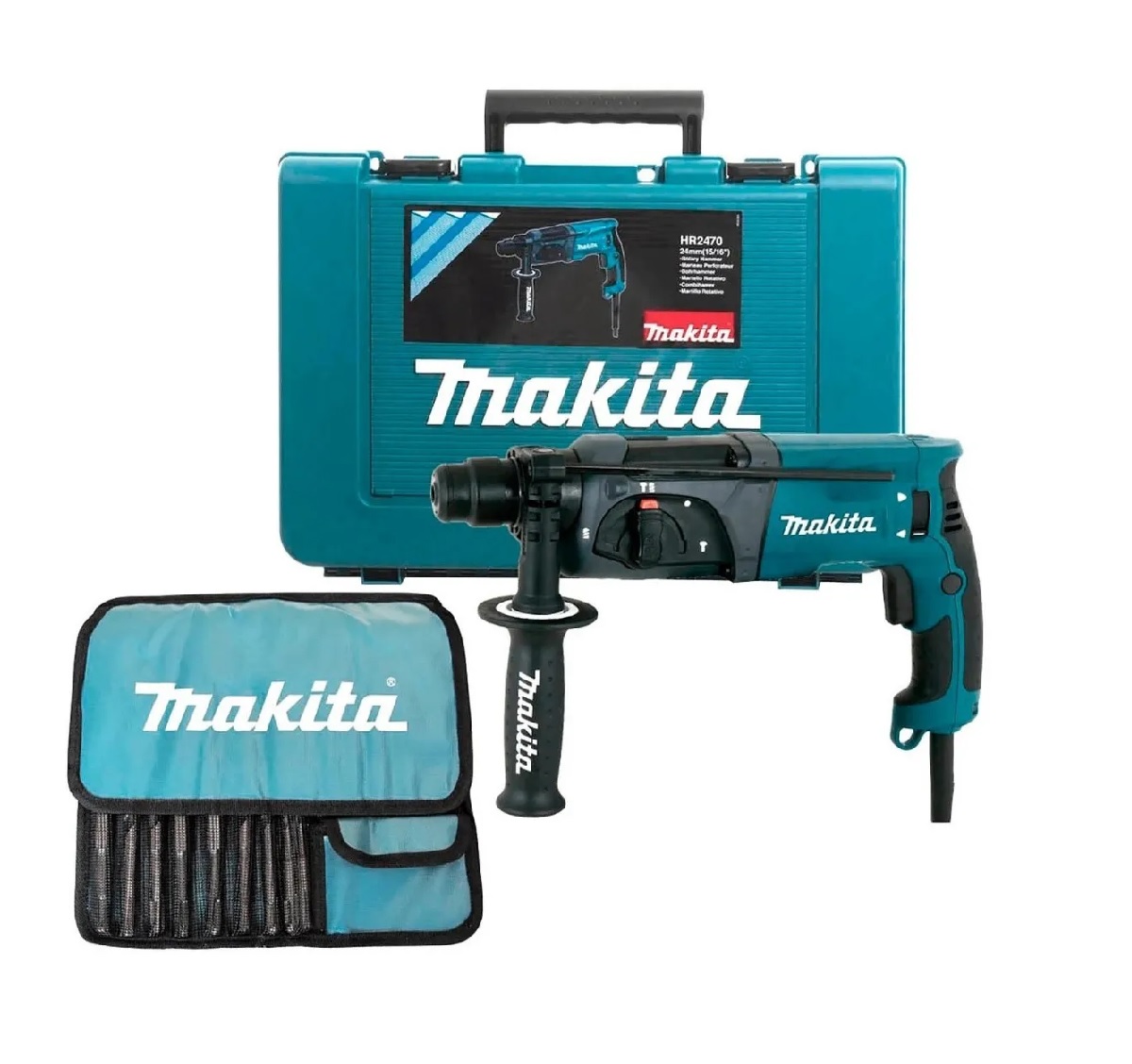 Martillo Makita Hr2470 780 W + Brocas Y Cinceles Sds Plus