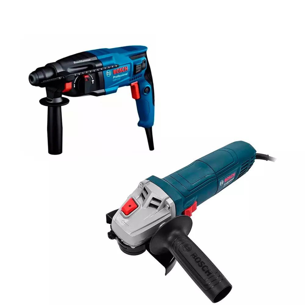 Martillo Demoledor Sds 700w 2030rpm + Esmeriladora Angular 4-1/2'' 710w 1200rpm Bosch Azul