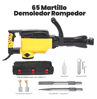 Foto 5 | Martillo Demoledor 2800w Rompedor De Concreto 1800rpm 40j, Amarillo