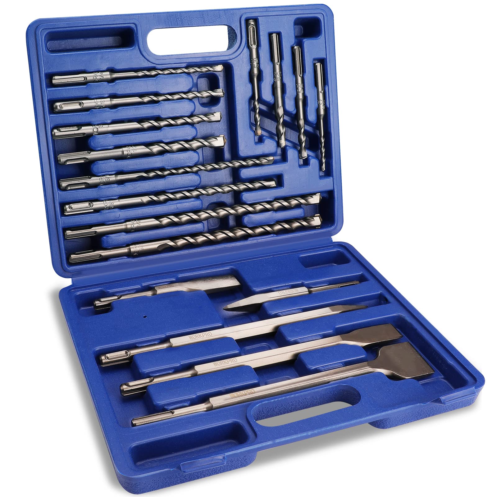 Foto 2 pulgar | Juego De Brocas Y Cinceles Para Martillos Rotativos Workpro, 17 Piezas - Venta Internacional.