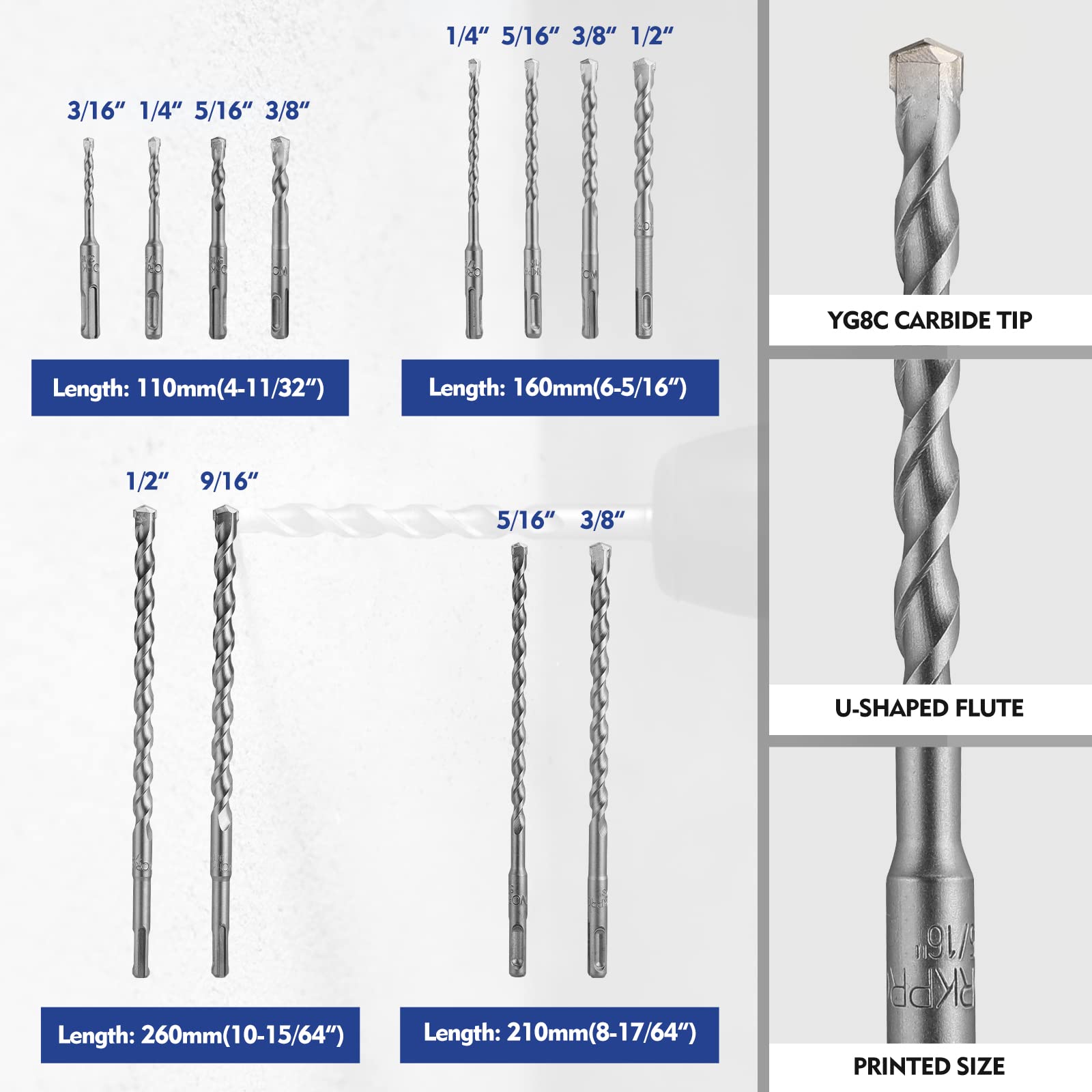 Foto 2 | Juego De Brocas Y Cinceles Para Martillos Rotativos Workpro, 17 Piezas - Venta Internacional.