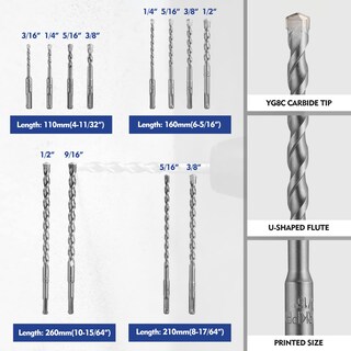 Foto 2 | Juego De Brocas Y Cinceles Para Martillos Rotativos Workpro, 17 Piezas - Venta Internacional.
