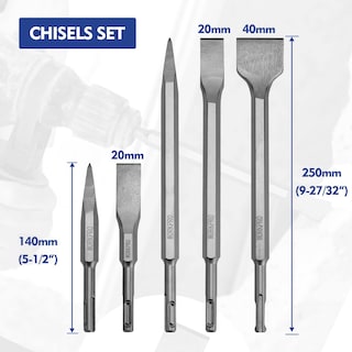 Foto 4 | Juego De Brocas Y Cinceles Para Martillos Rotativos Workpro, 17 Piezas - Venta Internacional.