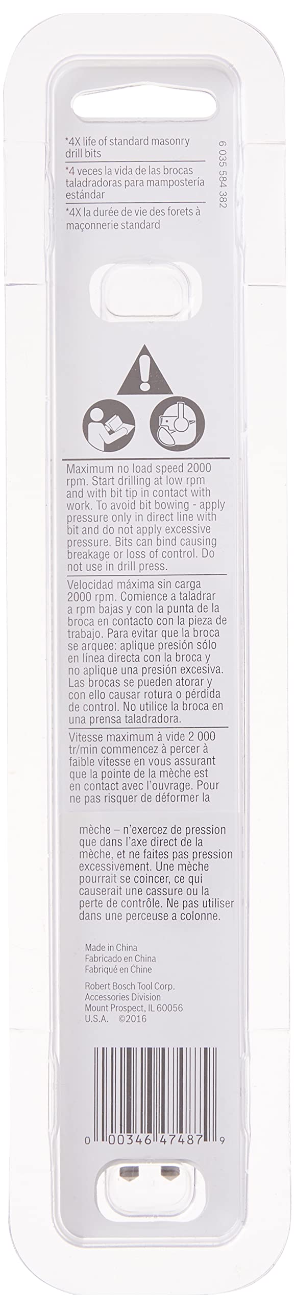 Foto 5 pulgar | Brocas Percutores Bosch Lbh0025, 5 Piezas, 4 Mm X 15 Cm - Venta Internacional.