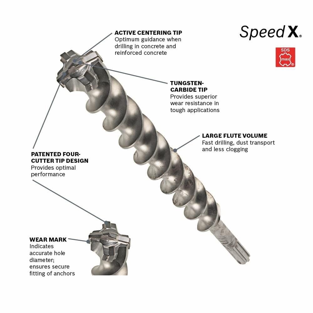 Foto 2 | Broca Perforadora Bosch Hcfc5044 Sds-max  Speed Xtreme™ - Venta Internacional.