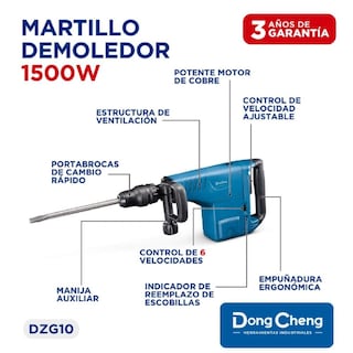Foto 5 | Demoledor Sds Max Industrial 1500w Dongcheng + 3 Cinceles