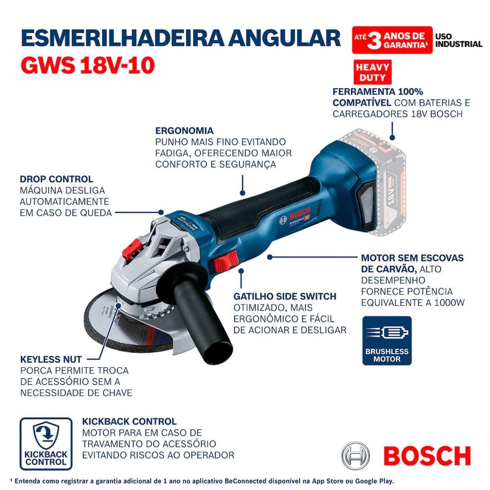 Foto 6 pulgar | Martillo Perforador Bosch Gbh 187-li + Miniesmeriladora Gws 18v-10