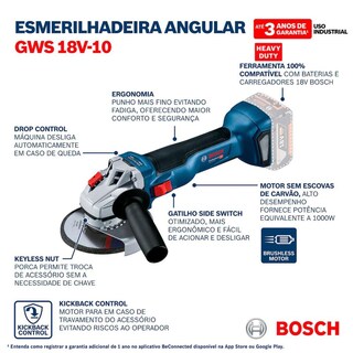 Foto 5 | Martillo Perforador Bosch Gbh 187-li + Miniesmeriladora Gws 18v-10