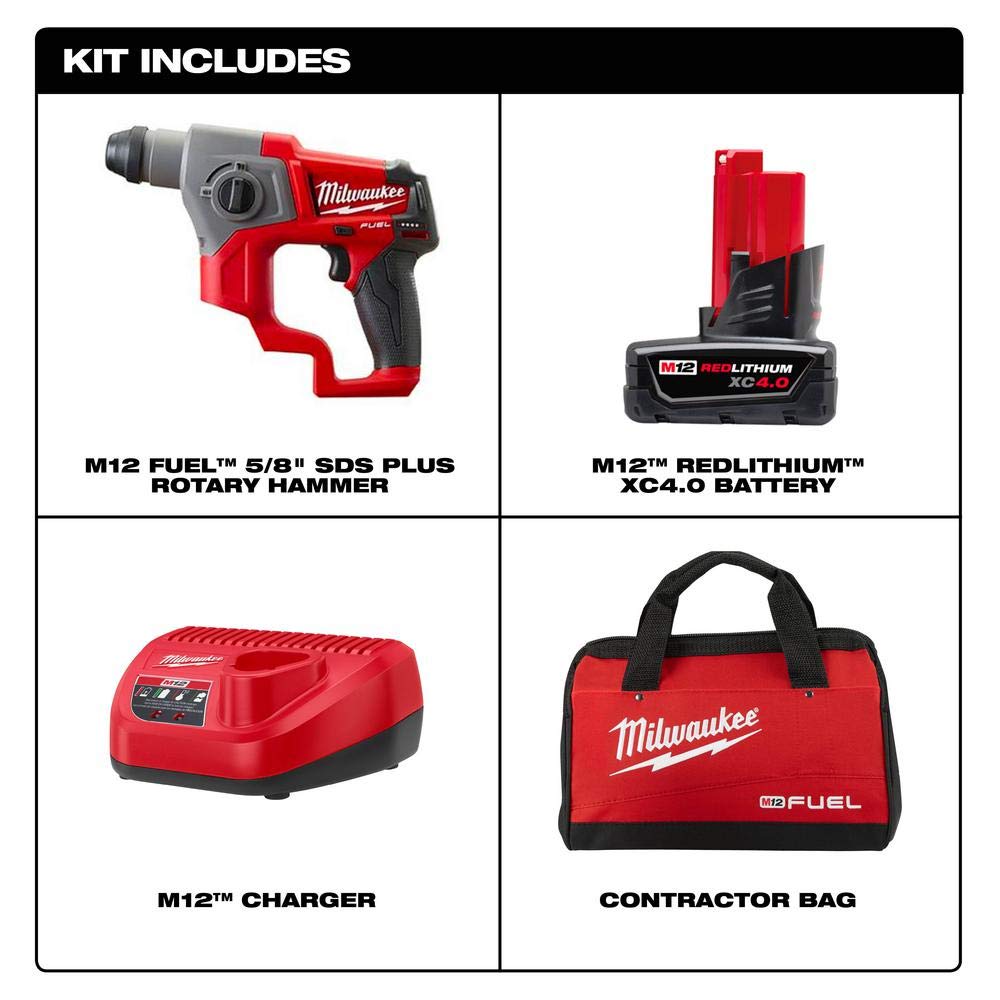 Foto 3 pulgar | Martillo Perforador Milwaukee M12 Fuel 2416-21xc 12v 4.0ah Sds-plus - Venta Internacional.