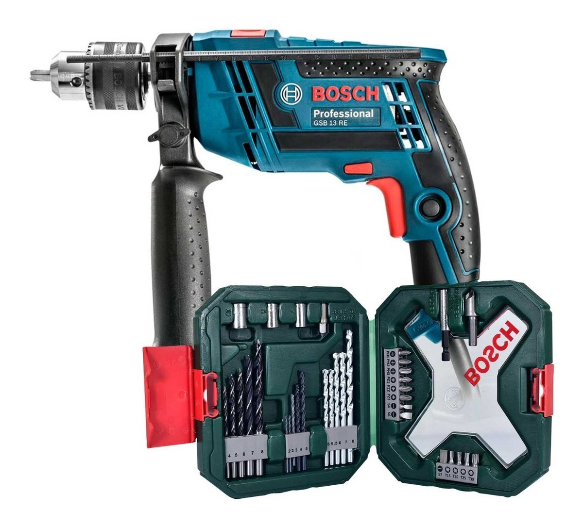 Rotomartillo Bosch Profesional Gsb 13 Re color Azul más Set X-line