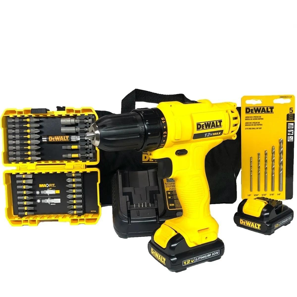 Foto 4 pulgar | Taladro Atornillador 12v + Puntas Atornillador Dewalt Dcd700ac2 color Amarillo