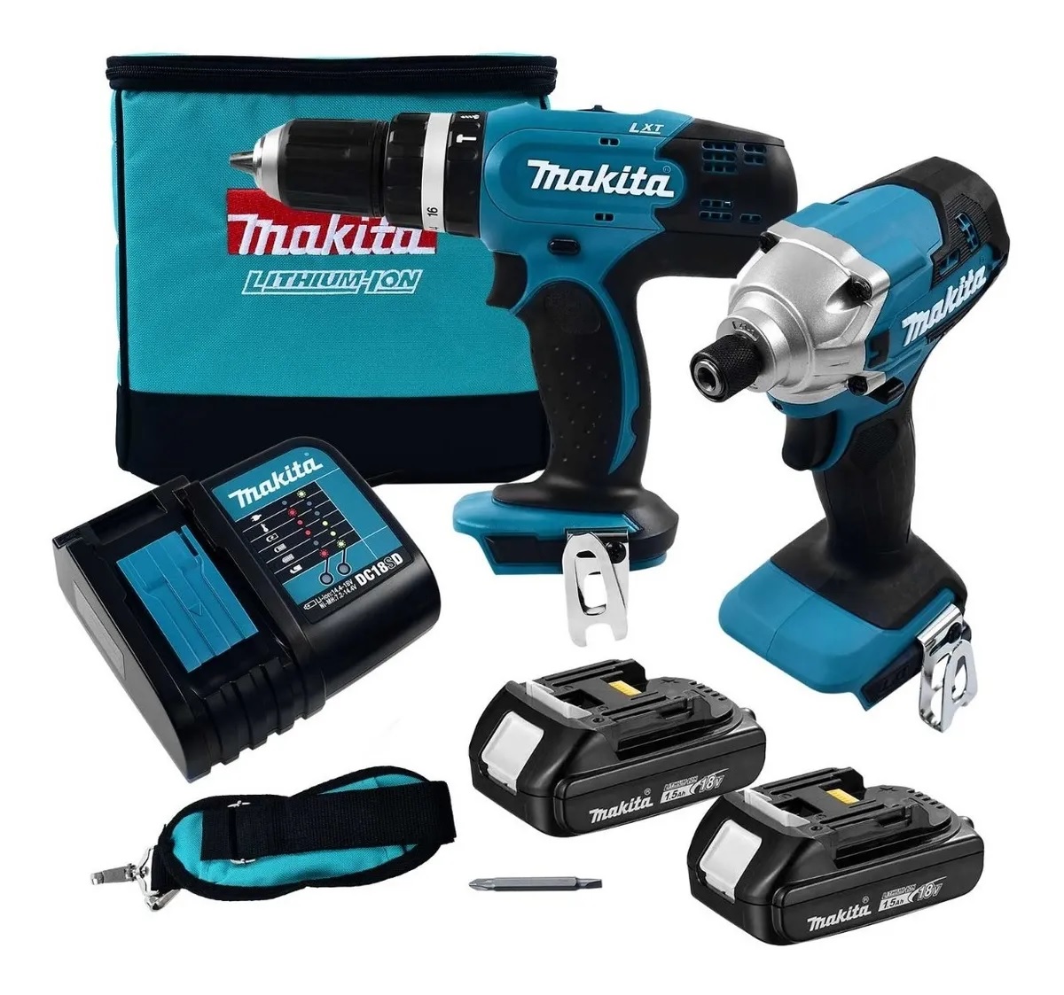 Kit Makita Rotomartillo 1/2 Pulgada más Llave De Impacto y Batería