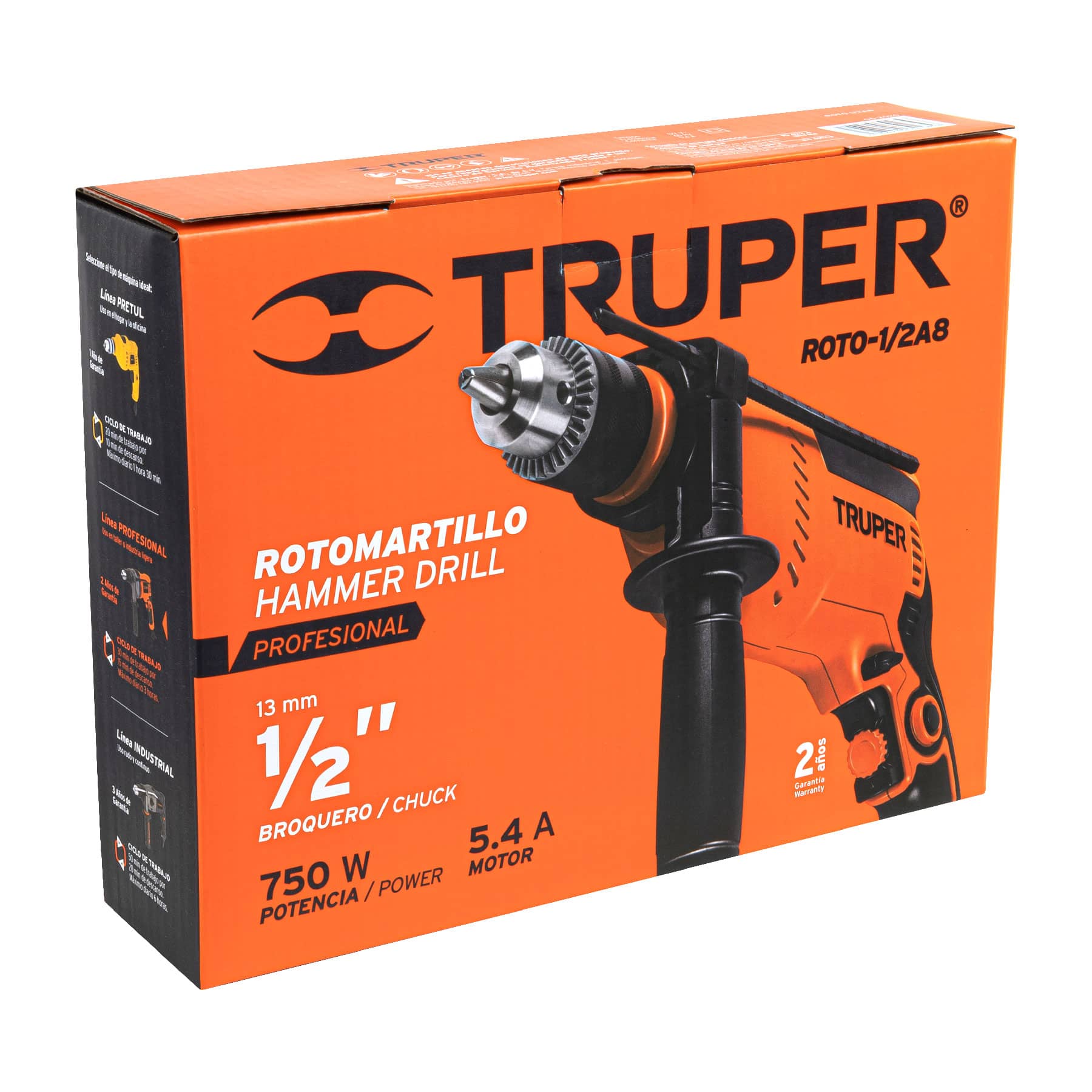 Foto 4 pulgar | Rotomartillo Truper Taladro de 1/2 750w Roto-1/2a8