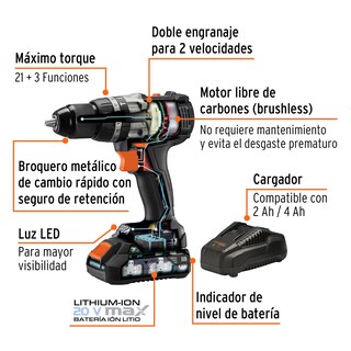 Foto 3 | Rotomartillo Inalámbrico 1/2'' 20 V Truper Max-20r color Gris