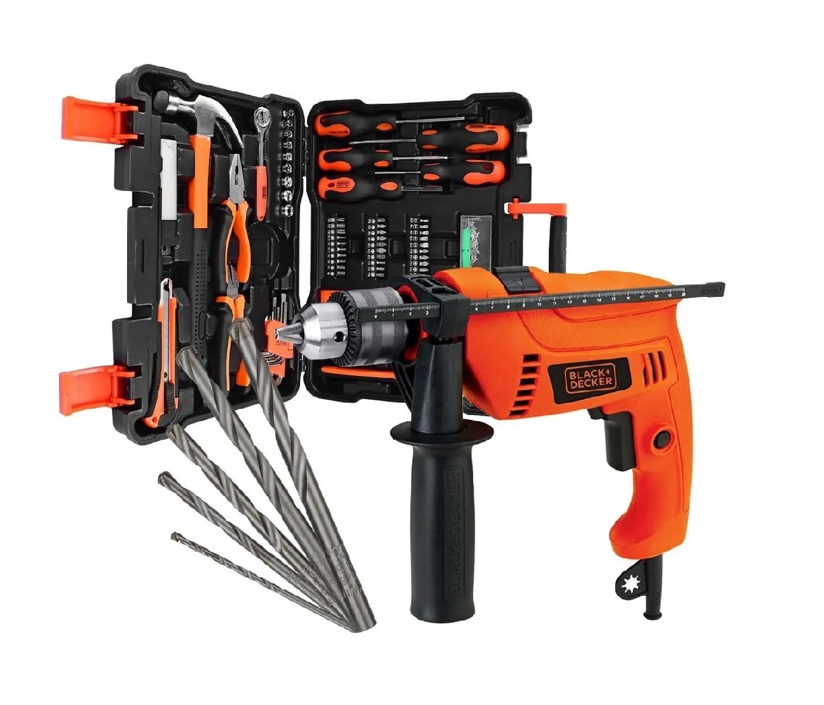 Rotomartillo Black & Decker Hd555-b3 + Brocas + Herramientas Manuales