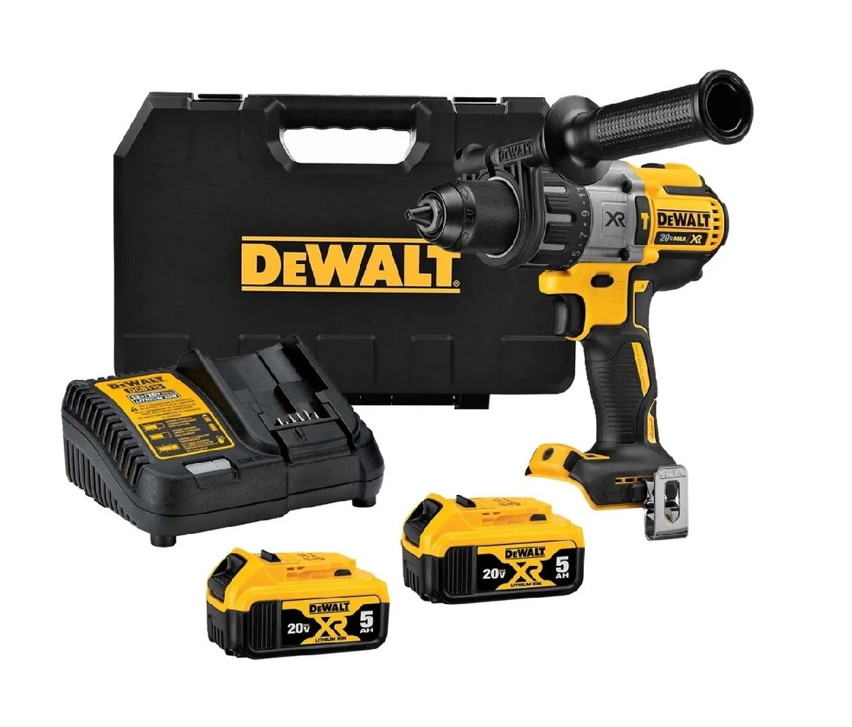 Rotomartillo 20v Brushless Dewalt Dcd996p2 color Amarillo de 3 Velocidades 1/2"