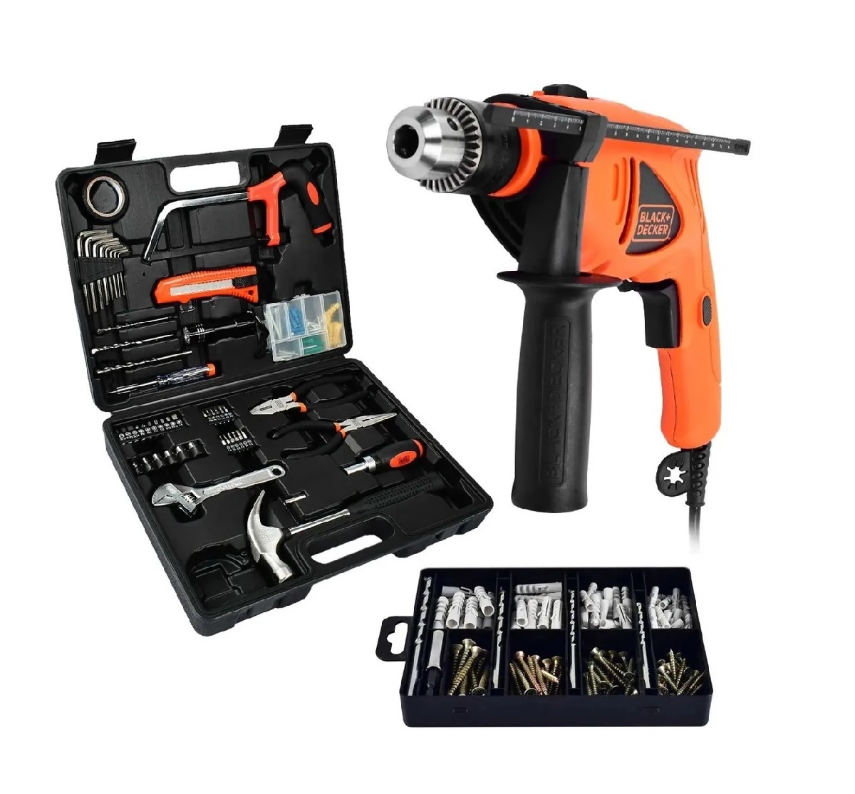 Foto 2 pulgar | Taladro Rotomartillo Black & Decker Hd500 1/2 Pul + Kit de Herramientas