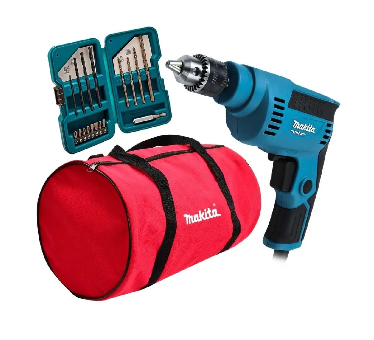 Taladro Makita Mt M6501b 230w 1/4" más Brocas y Maleta