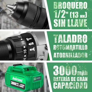 Foto 3 | Taladro Rotomartillo 1/2'' Con 3.0ah Batería Color Verde