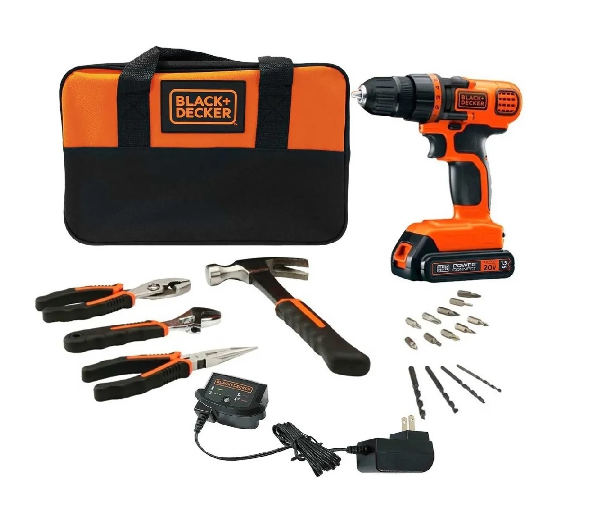 Foto 2 pulgar | Taladro Atornillador 20v Black+Decker Ld120bh-b3 color Anaranjado + Accesorios