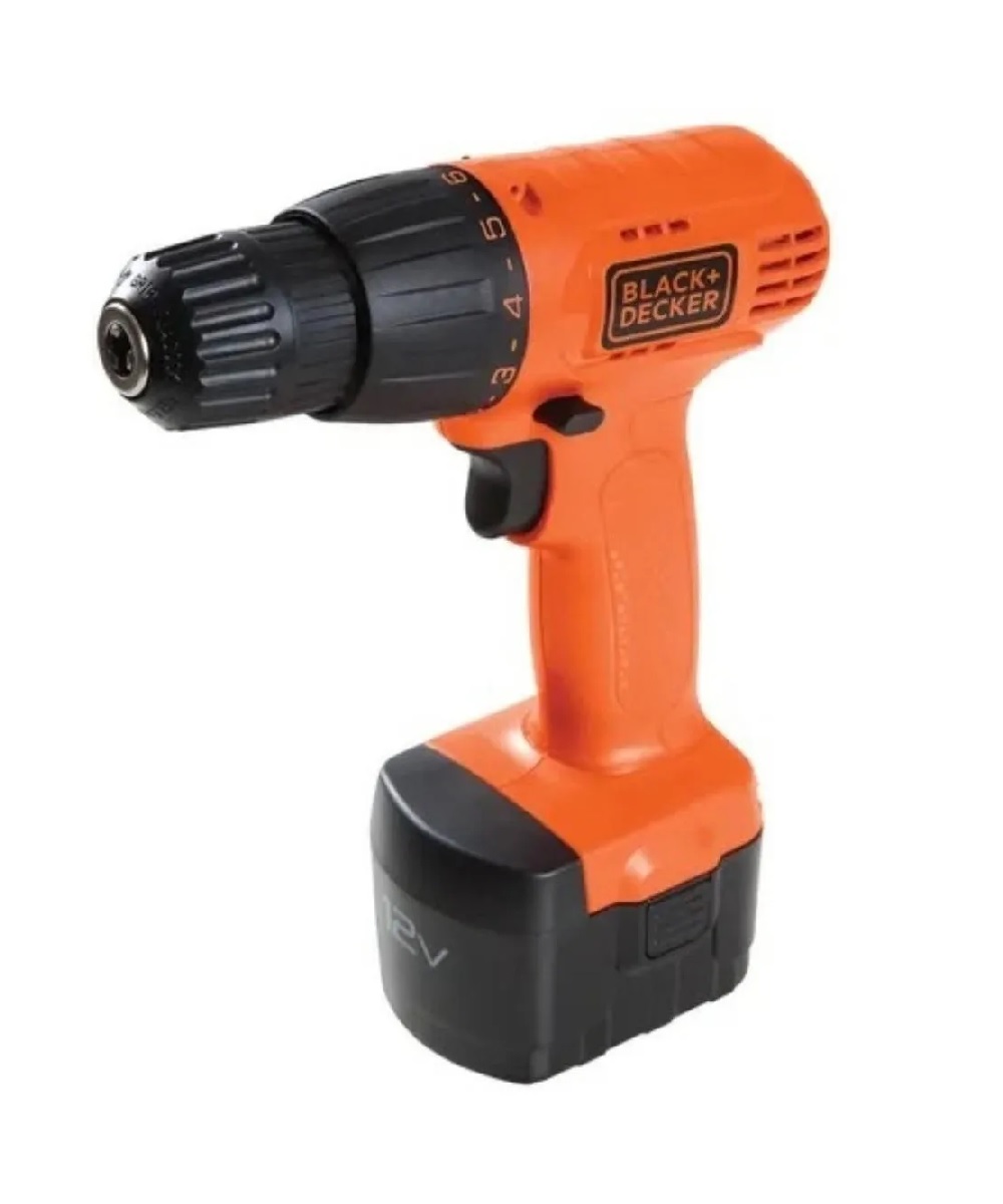 Taladro Atornillador Inalámbrico de 10mm Black+Decker Cd121k100 color Anaranjado 12v