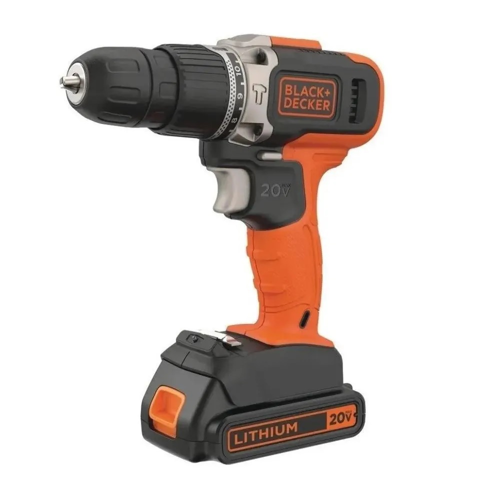 Taladro Percutor Inalámbrico Black & Decker BCD704C1 color Naranja 20v 10 mm