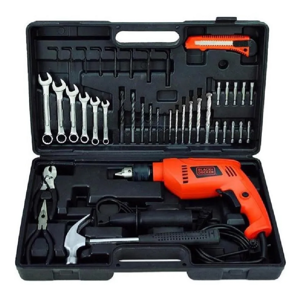 Rotomartillo Black & Decker HD565KA color Naranja 1/2'' 550w + 40 Accesorios