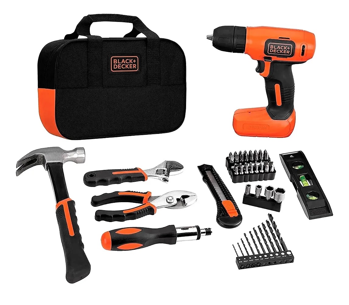 Foto 2 pulgar | Taladro Atornillador Black & Decker LD008KA color Naranja + Accesorios