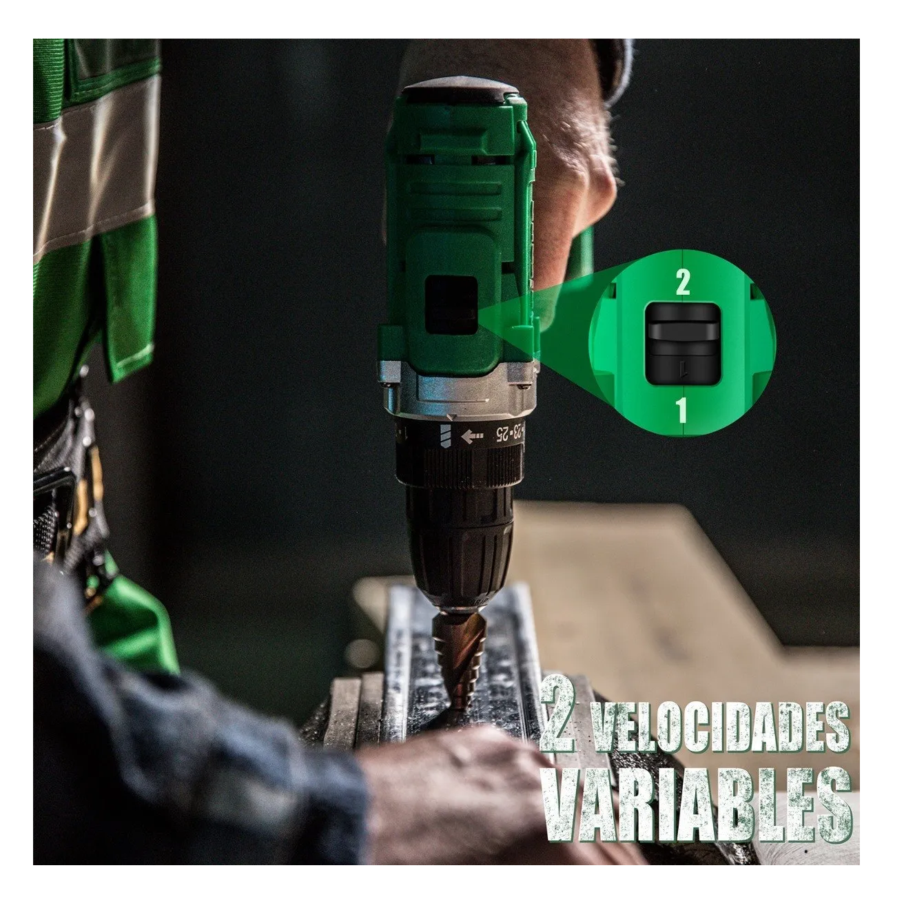 Foto 4 pulgar | Taladro Atornillador Inalámbrico Eo Safe Imports Esi-2822 color Verde