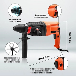 Foto 2 | Rotomartillo 1050w Eo Safe Imports Esi-2829 color Naranja