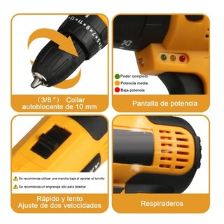Foto 2 | Taladro Rotomartillo con Motor sin Escobillas 2 Baterías Eo Safe Imports Esi-3159 color Amarillo