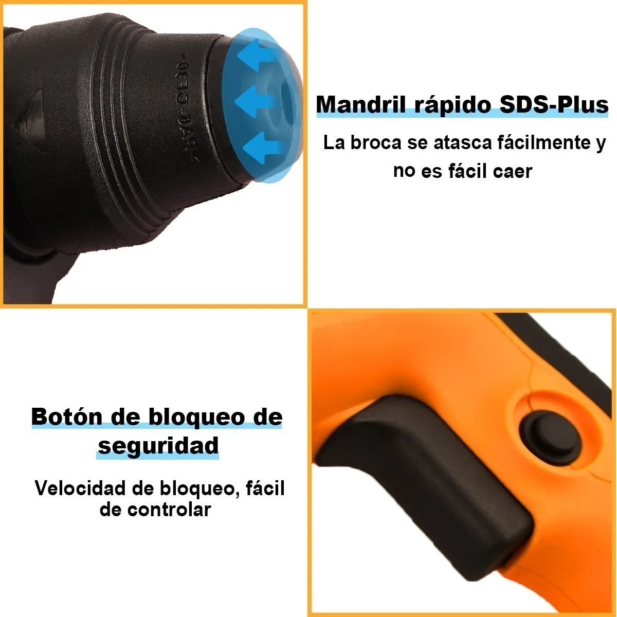 Foto 4 pulgar | Rotomartillo Concelador  Perforador Sds 1050w Eo Safe Imports Esi-3156 color Naranja