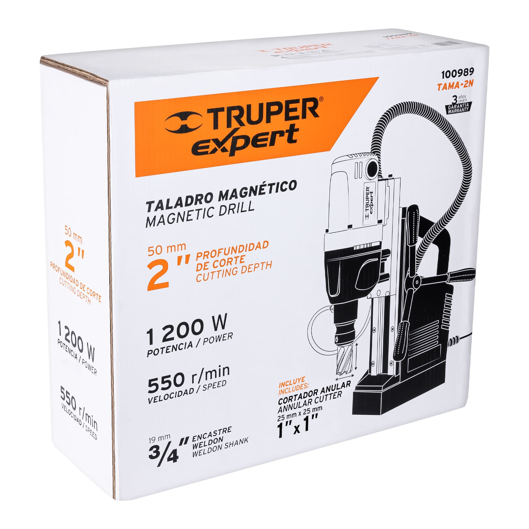 Foto 5 pulgar | Taladro Magnético Truper TAMA-2N color Negro 2'' 1200 W Industrial