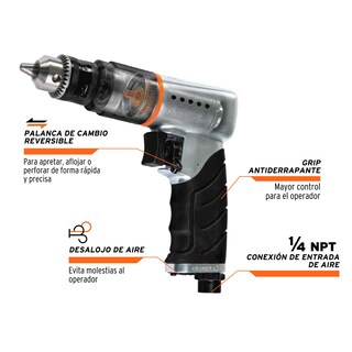 Foto 3 | Taladro Neumático Reversible Truper TPN-788RX color Gris 1800 rpm 3/8''