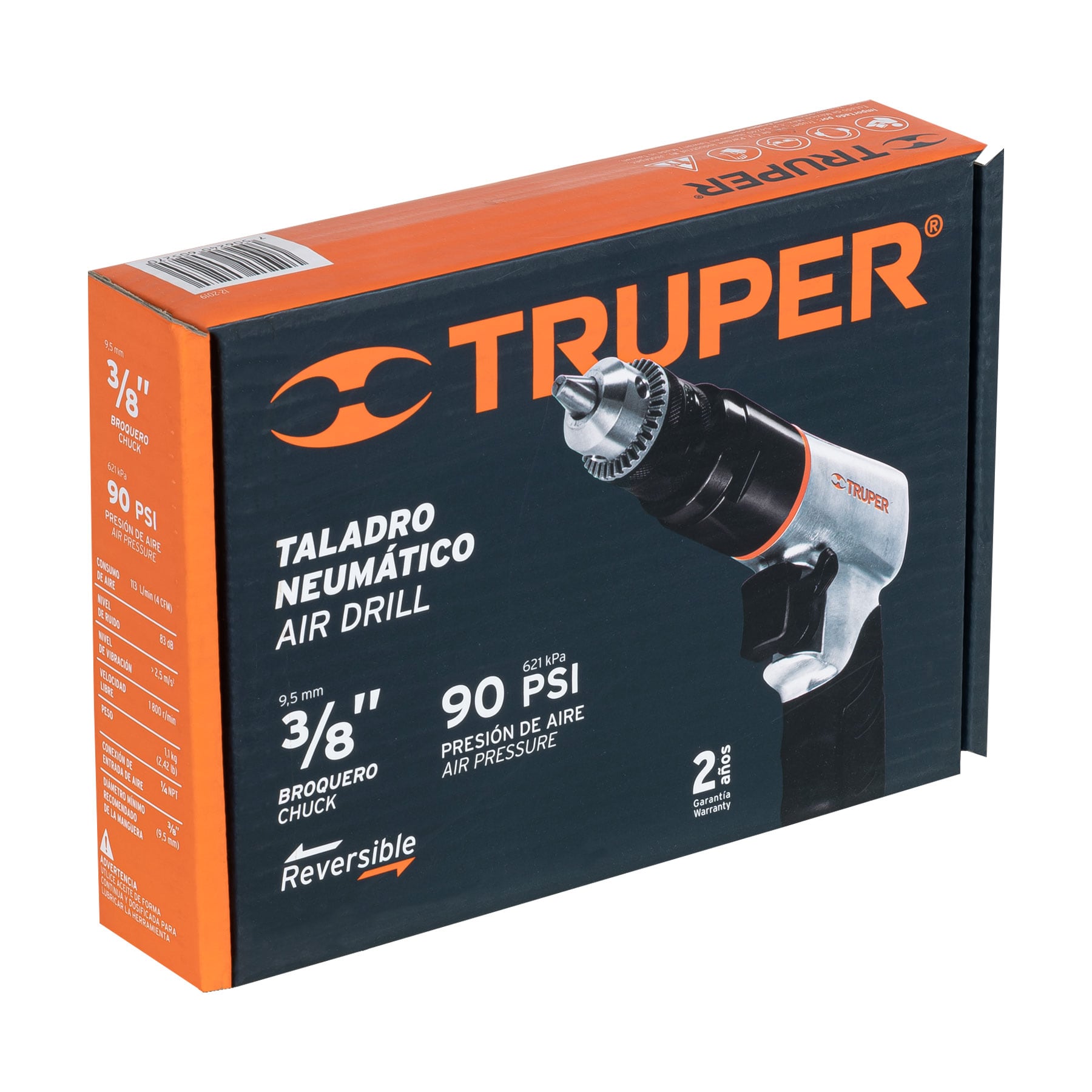 Foto 5 pulgar | Taladro Neumático Reversible Truper TPN-788RX color Gris 1800 rpm 3/8''