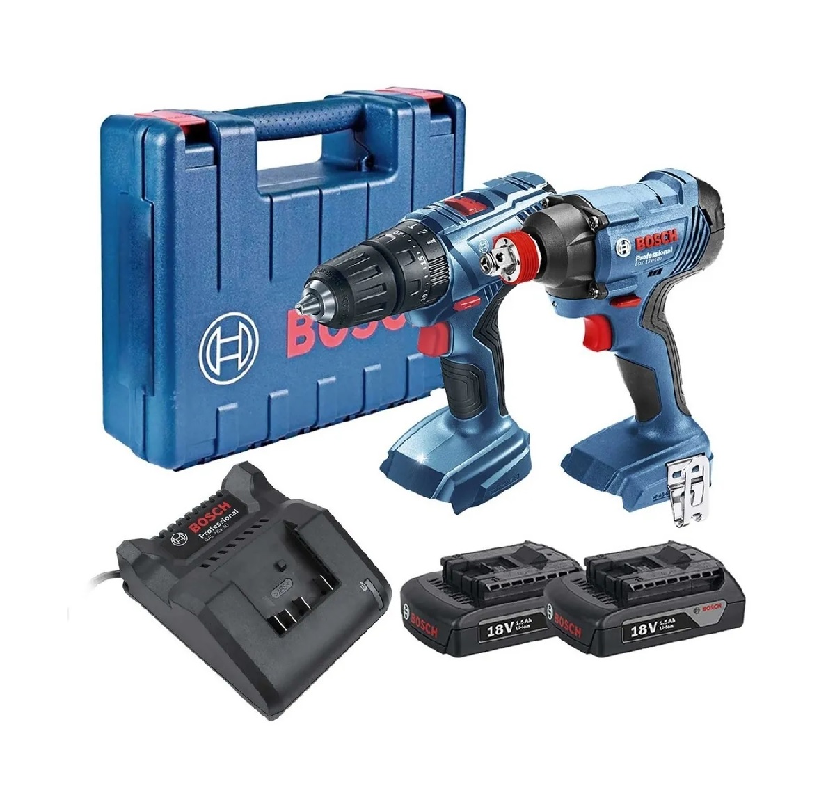 Bosch Rotomartillo Gsb 180-li + Llave De Impacto Gdx 180-li color Azul