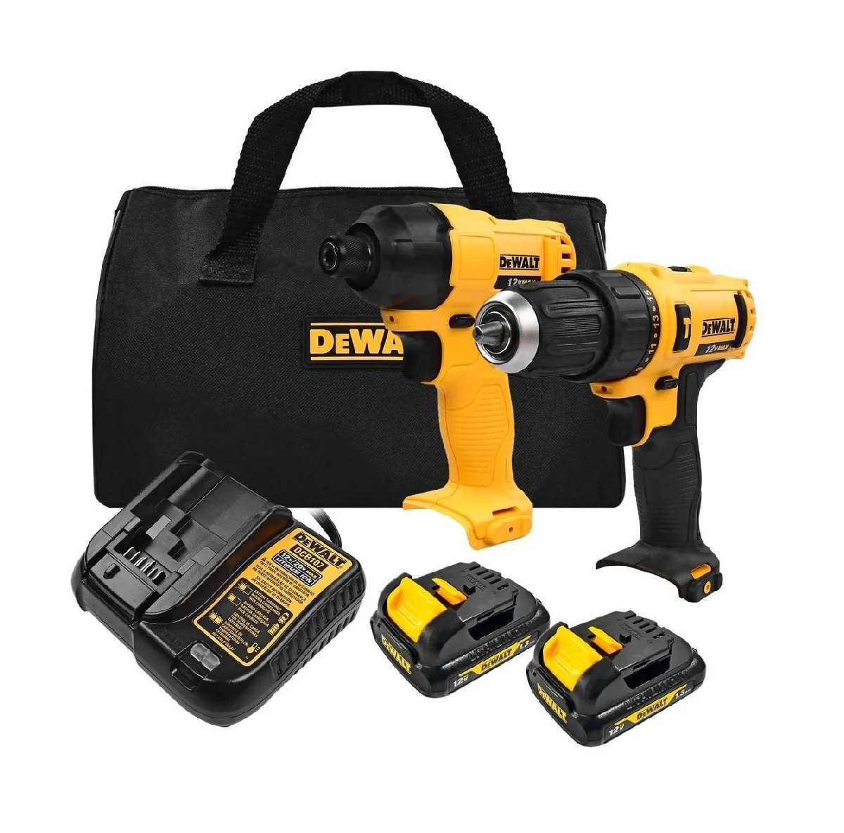 Rotomartillo con Llave de Impacto DeWalt Dck202c2b3 color Amarillo