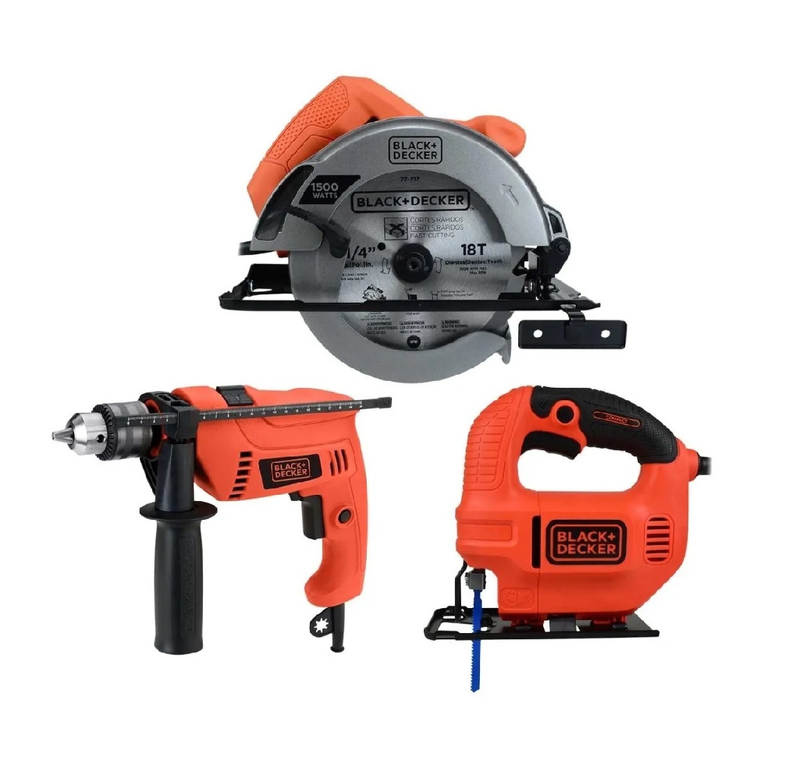 Rotomartillo + Sierra Circular + Sierra Caladora Black & Decker HD650-B3