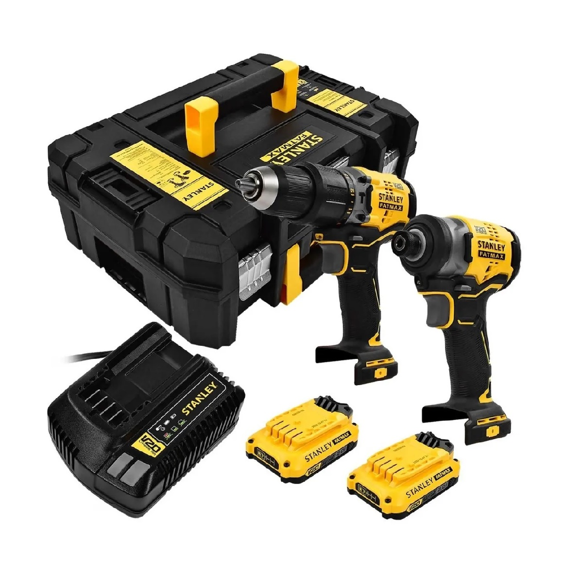 Rotomartillo y Llave de Impacto Stanley SBDI465D2T-B color Amarillo