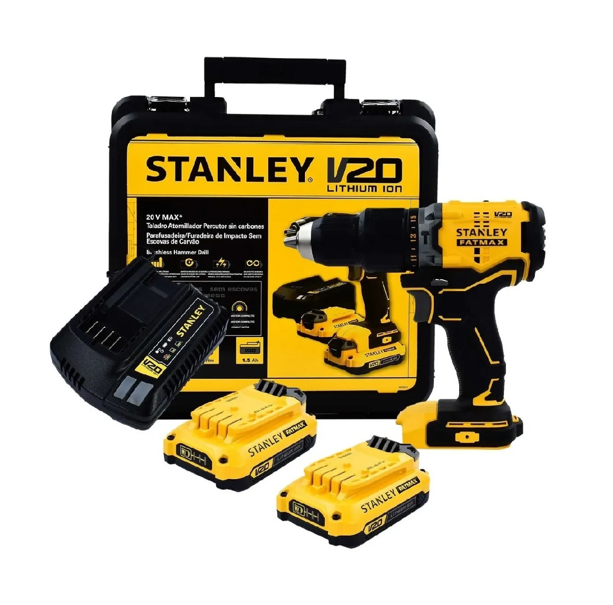 Rotomartillo Atornillador 20v Brushless Stanley Sbd715c2k-b3